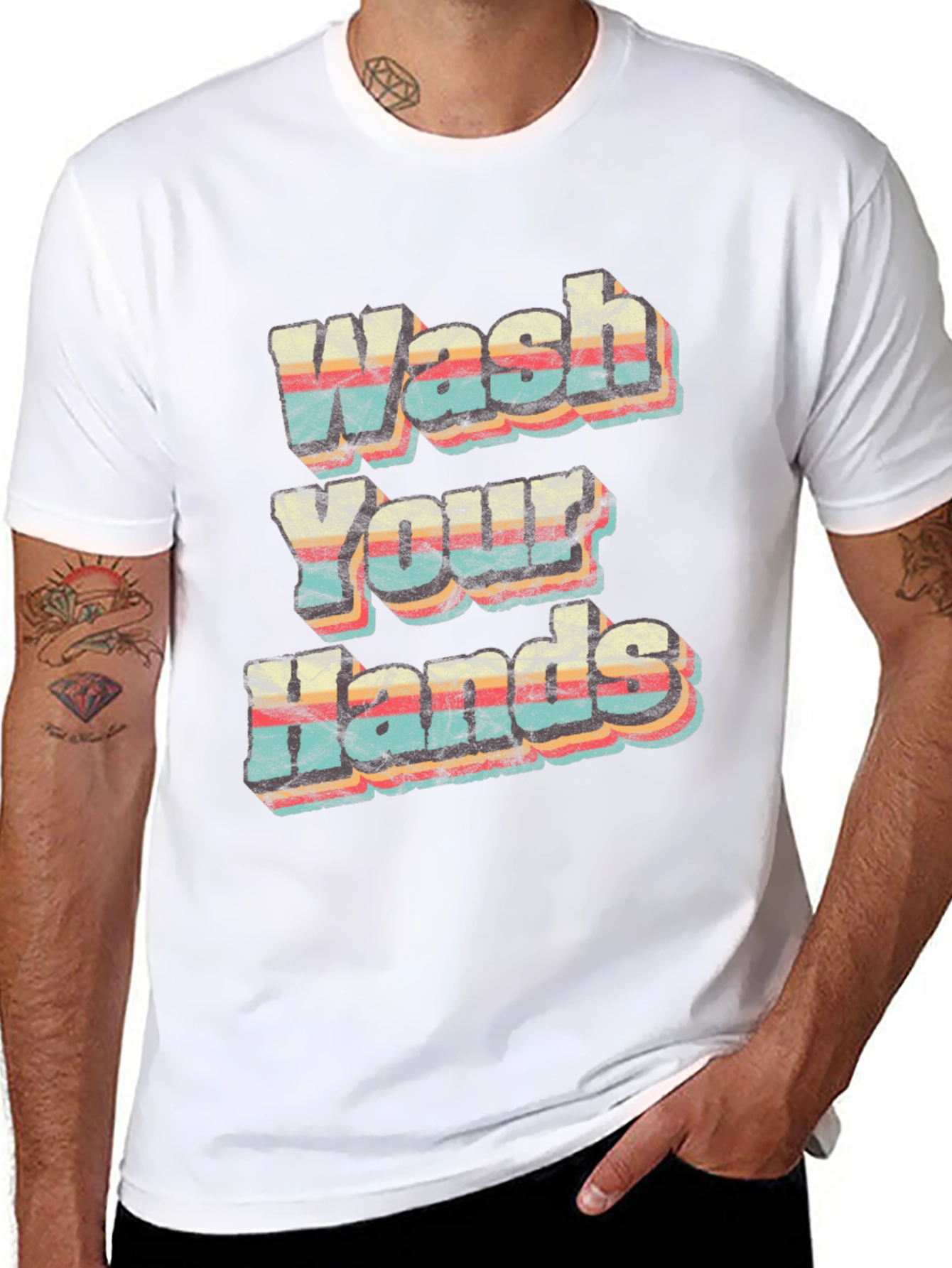 Wash Your Hands Retro Graphic T-Shirt