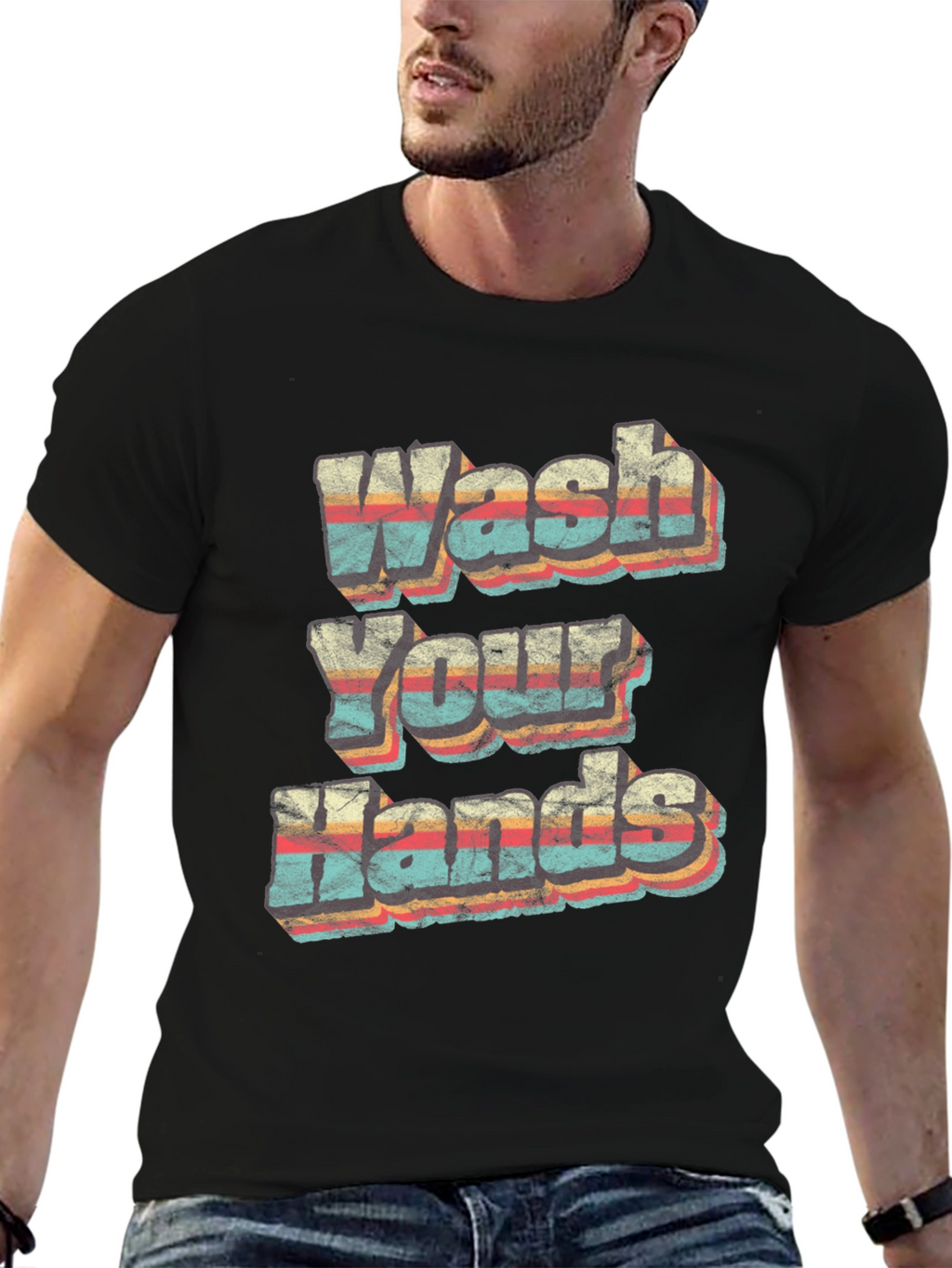Wash Your Hands Retro Graphic T-Shirt