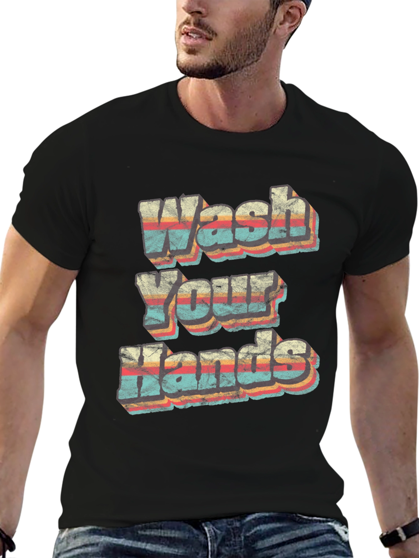 Wash Your Hands Retro Graphic T-Shirt