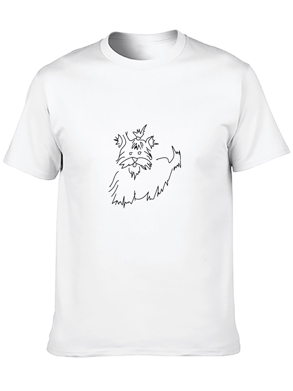 Mens Black Graphic Tee - Cute Dog Design