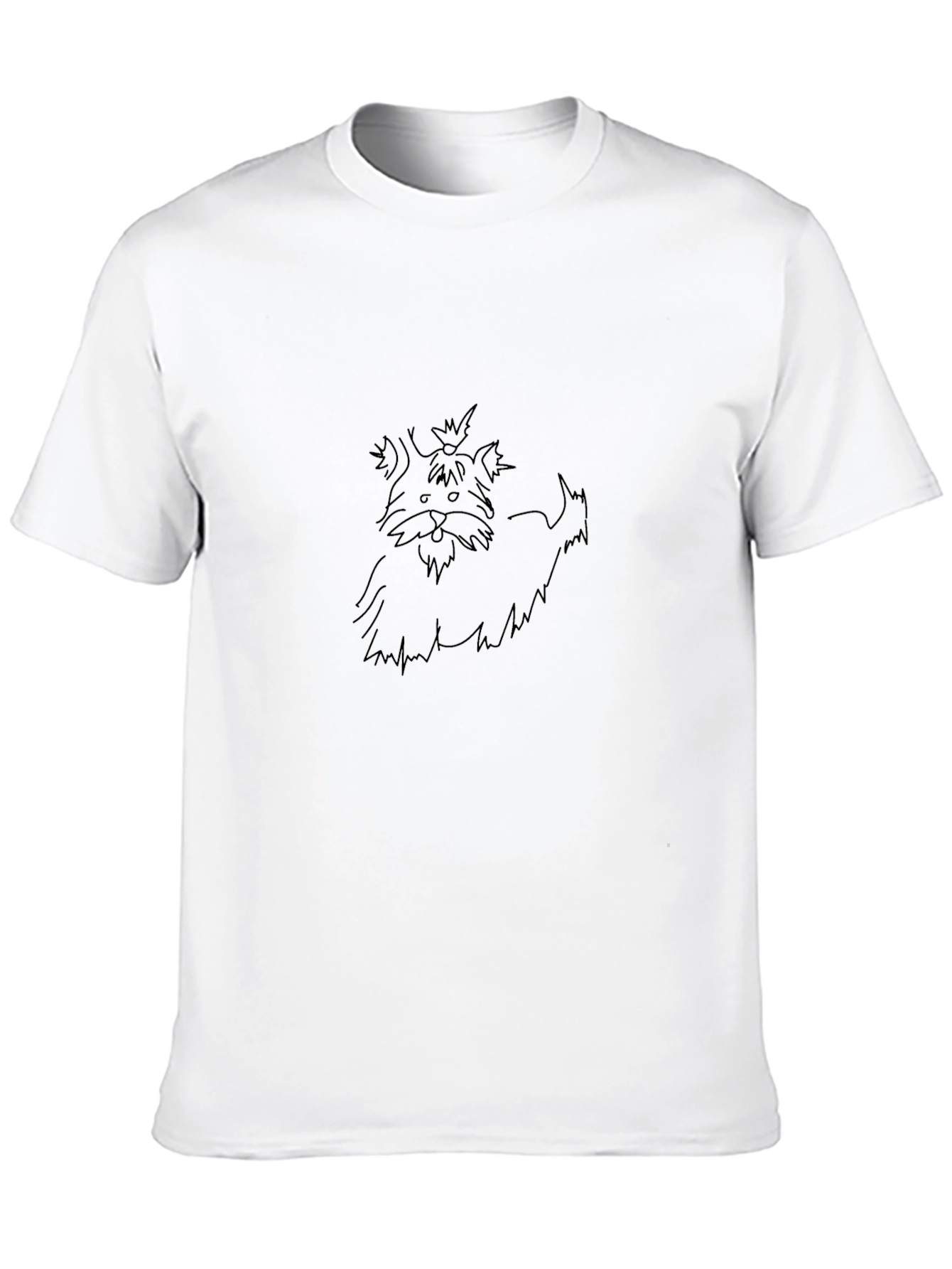 Mens Black Graphic Tee - Cute Dog Design