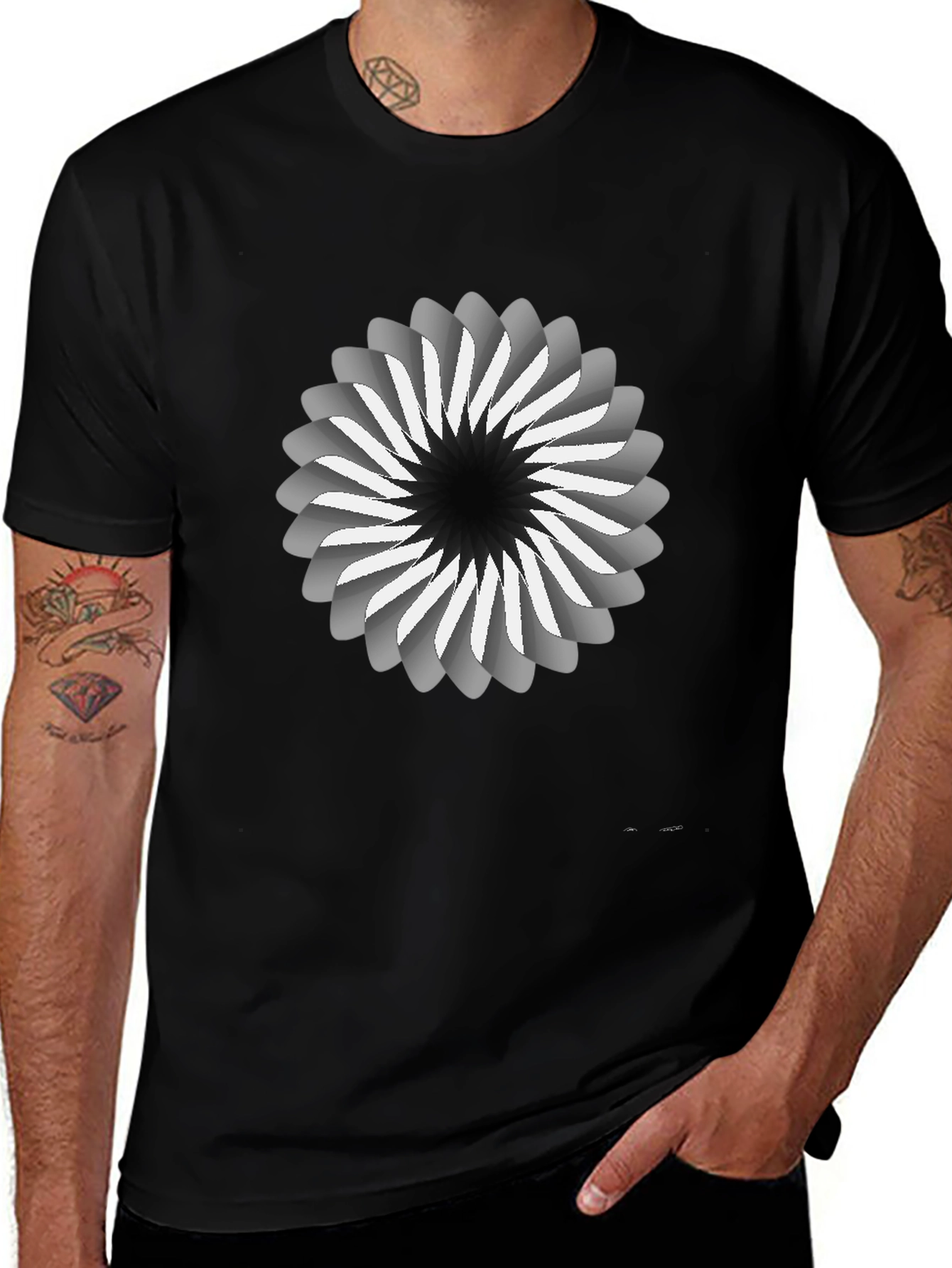Abstract Swirl Graphic Tee - Modern Design
