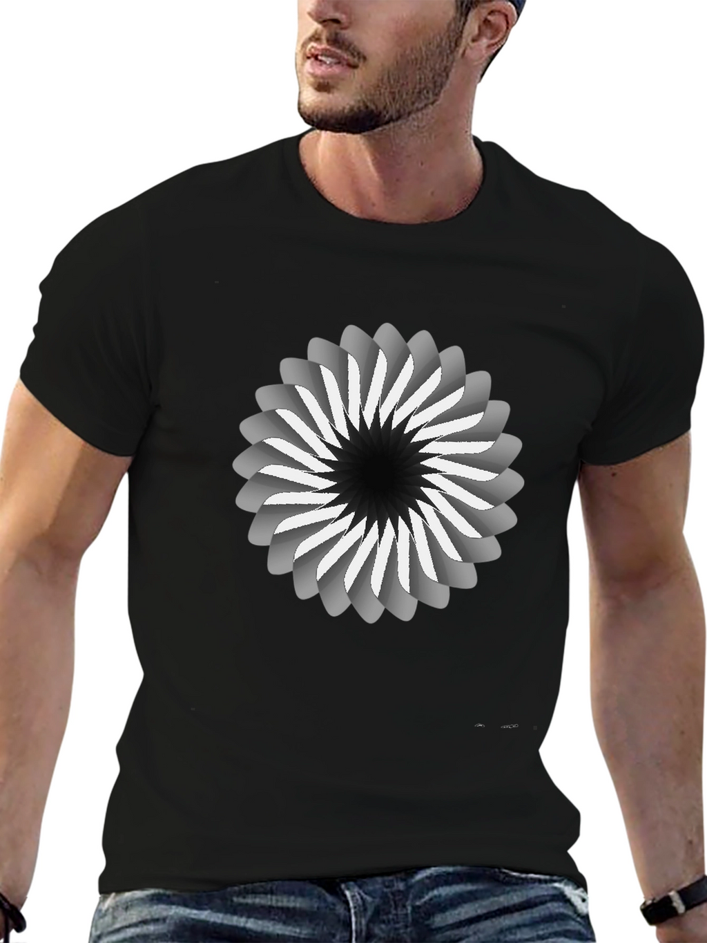 Abstract Swirl Graphic Tee - Modern Design