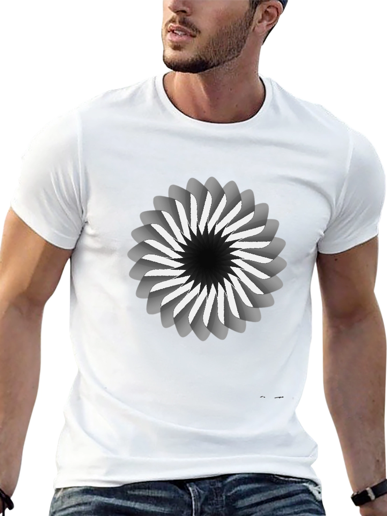 Abstract Swirl Graphic Tee - Modern Design