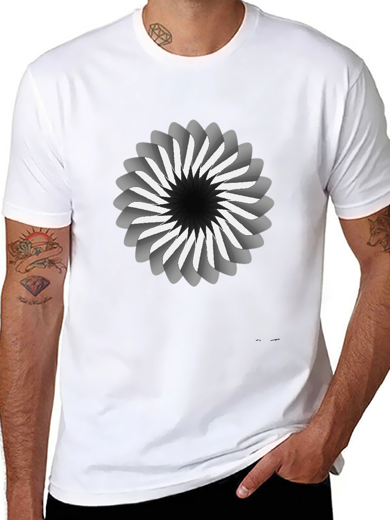 Abstract Swirl Graphic Tee - Modern Design