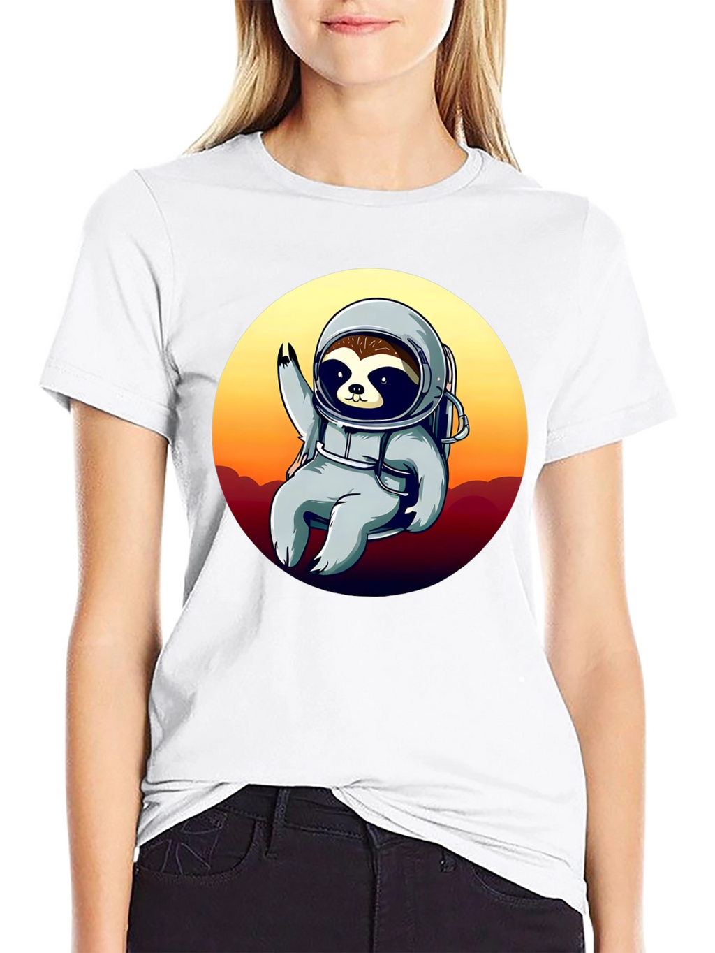 Astronaut Sloth Graphic T-Shirt