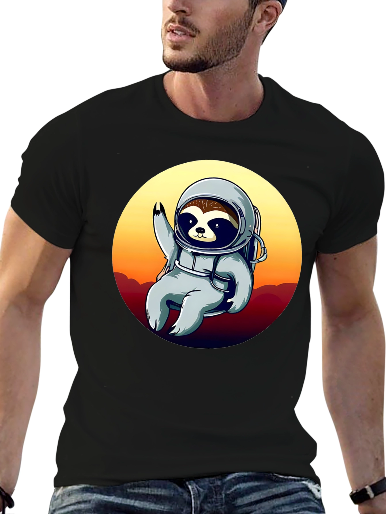 Astronaut Sloth Graphic T-Shirt