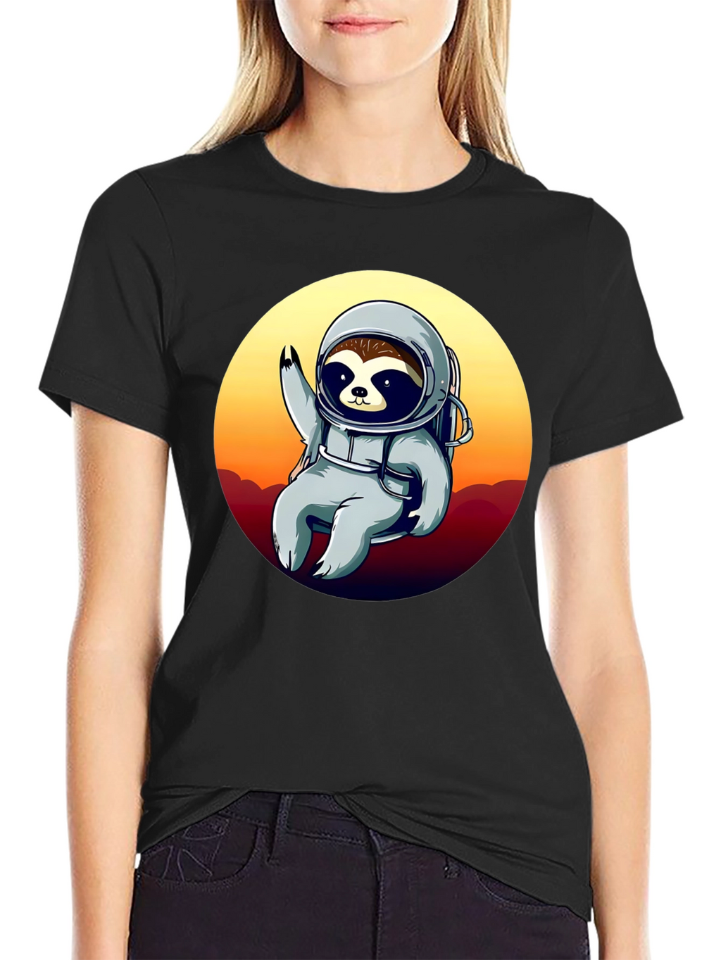 Astronaut Sloth Graphic T-Shirt