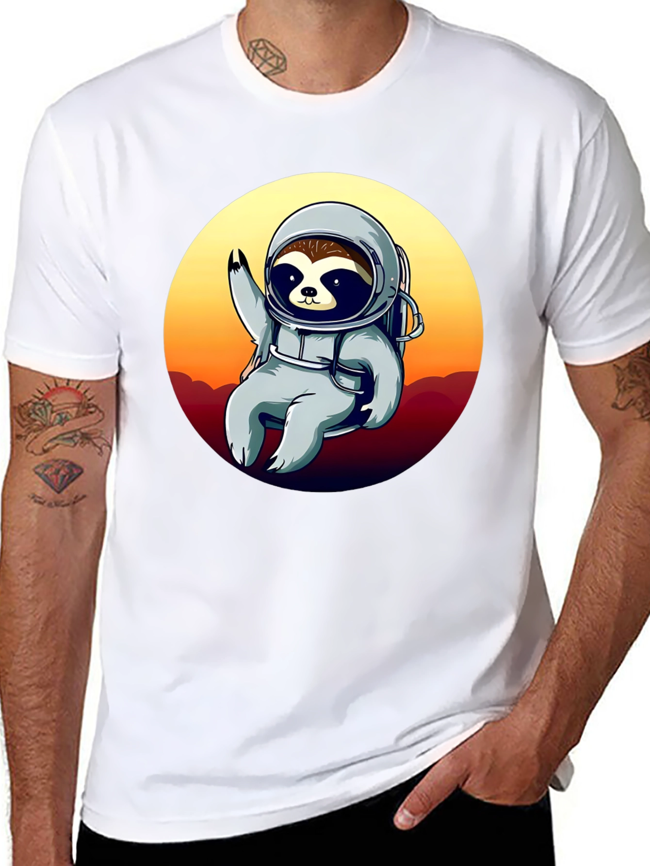 Astronaut Sloth Graphic T-Shirt