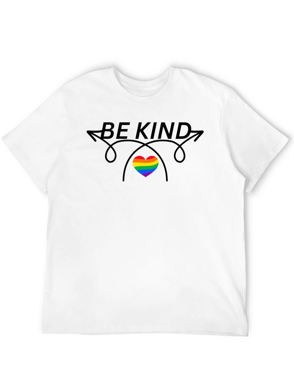 Be Kind Rainbow Heart Graphic T-Shirt