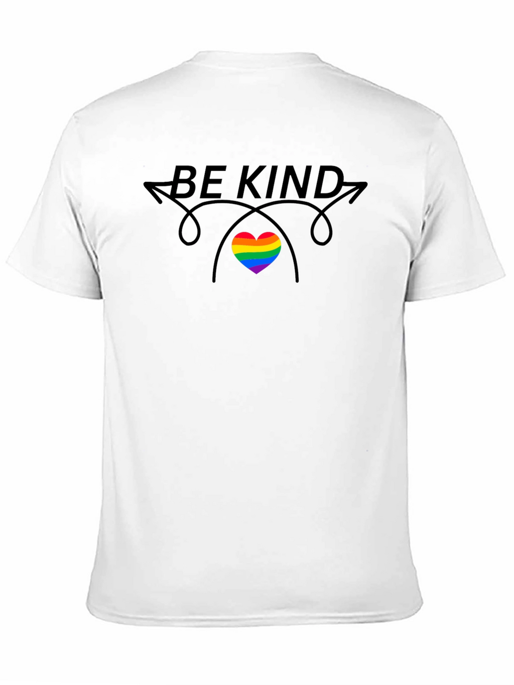 Be Kind Rainbow Heart Graphic T-Shirt