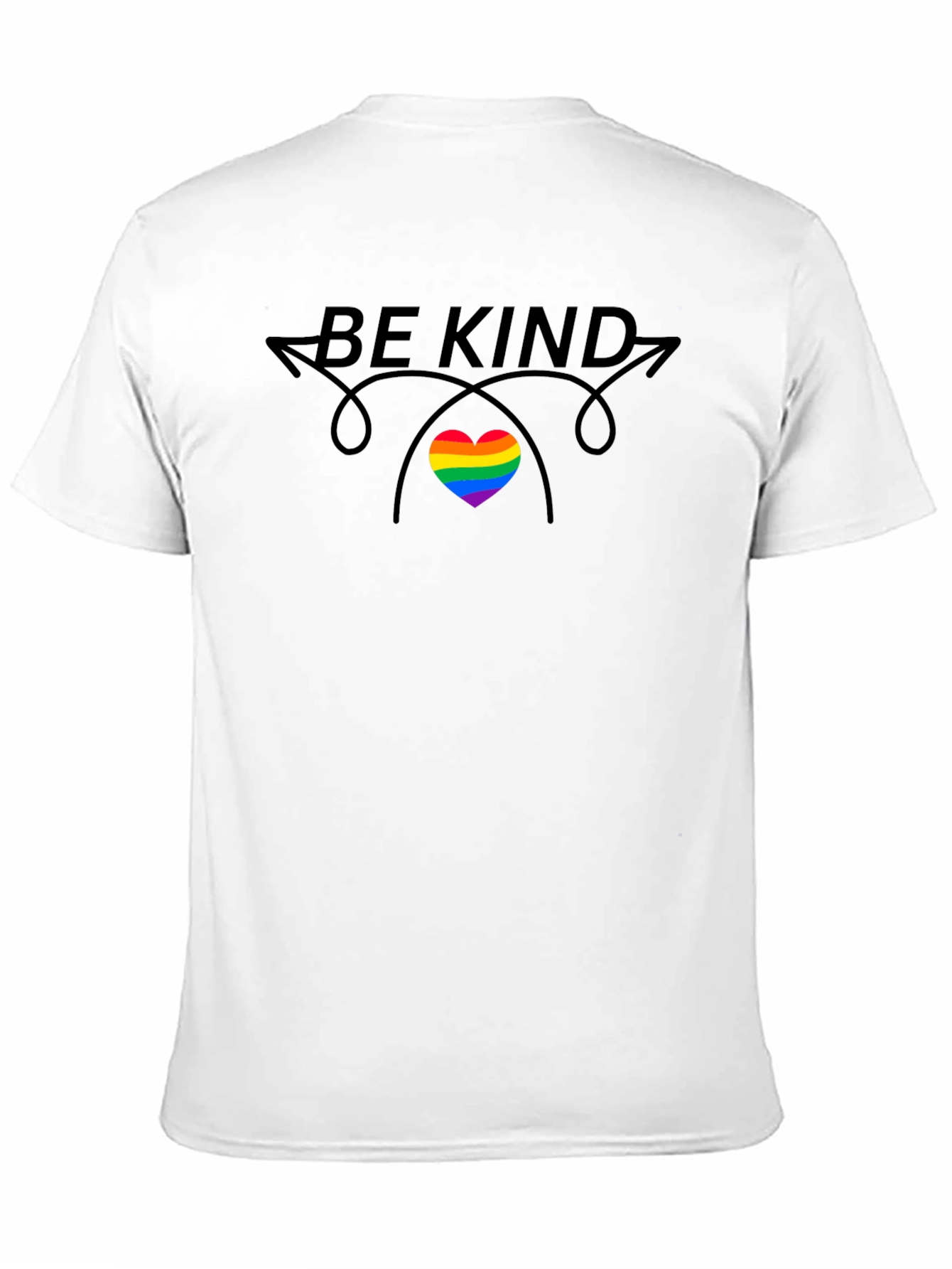 Be Kind Rainbow Heart Graphic T-Shirt