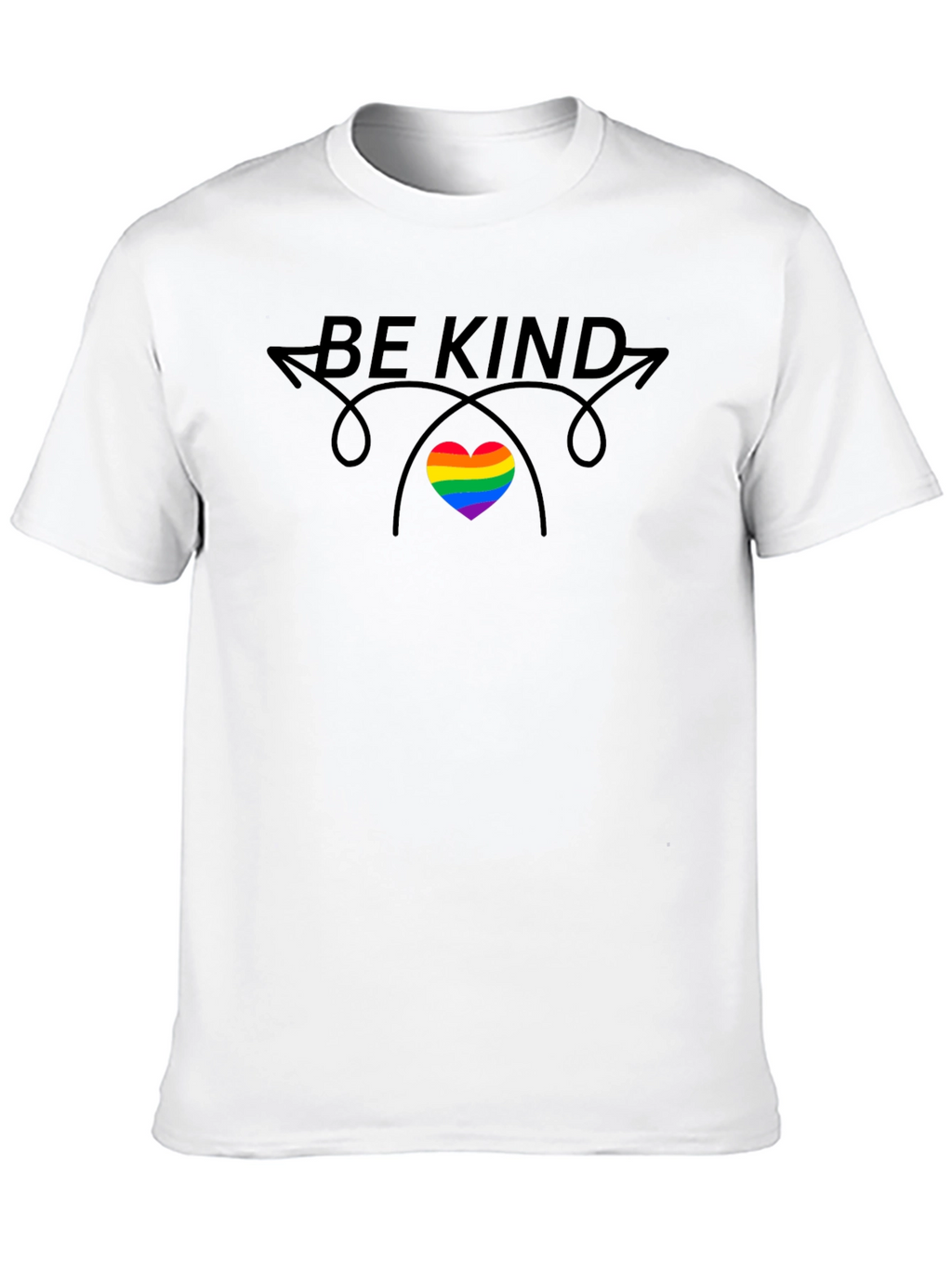 Be Kind Rainbow Heart Graphic T-Shirt