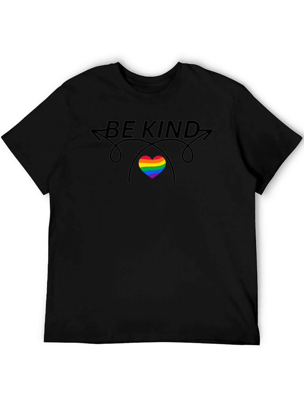 Be Kind Rainbow Heart Graphic T-Shirt