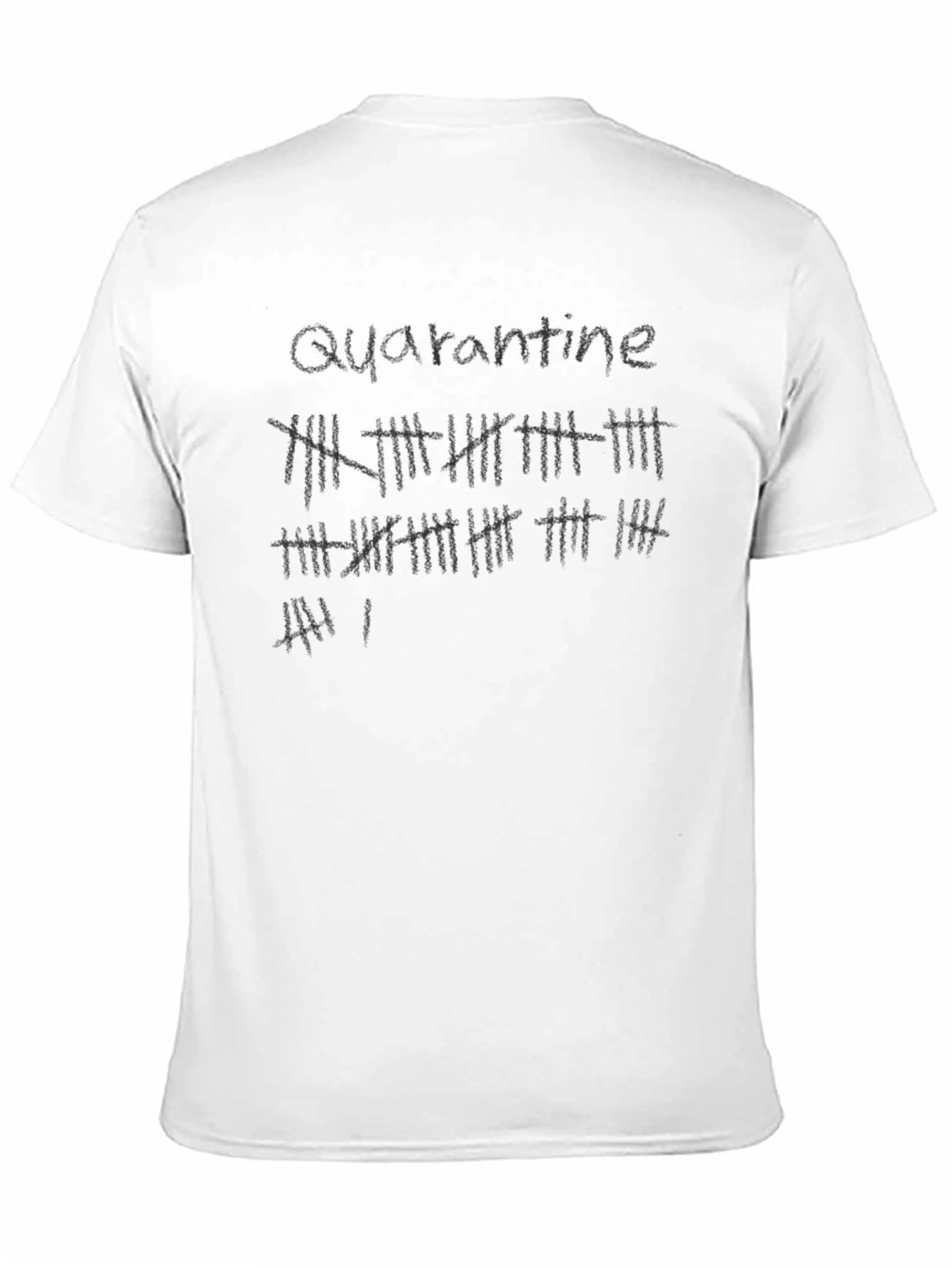 Quarantine Tally Marks Graphic Tee - Black