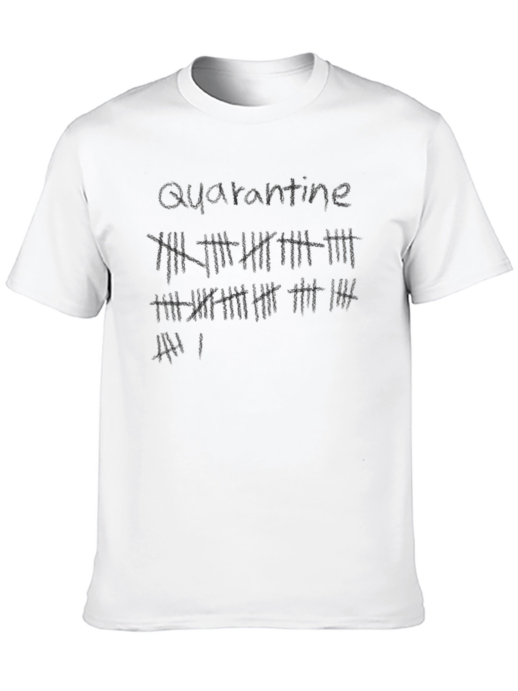 Quarantine Tally Marks Graphic Tee - Black