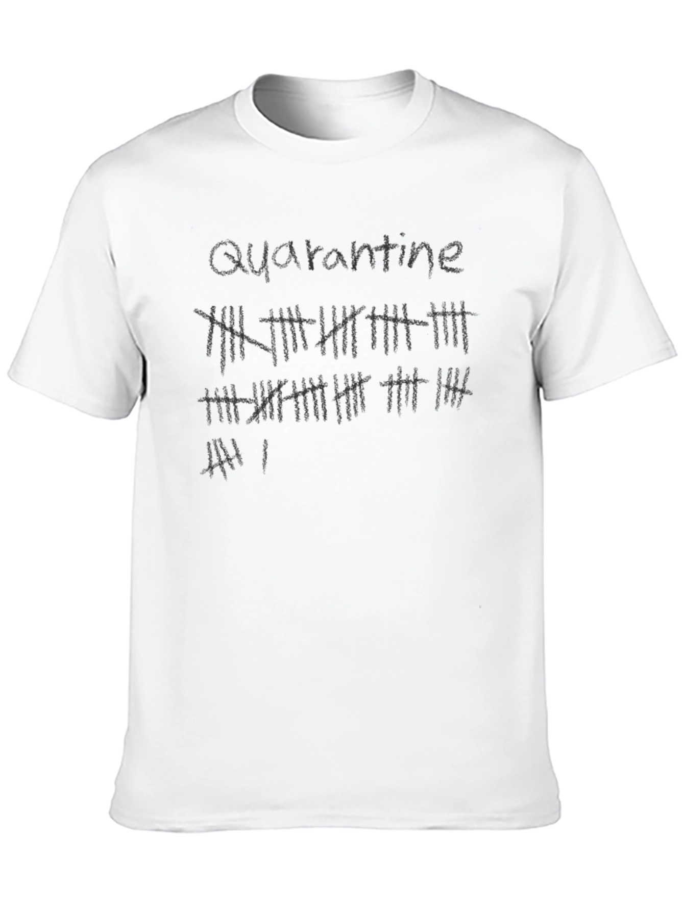 Quarantine Tally Marks Graphic Tee - Black
