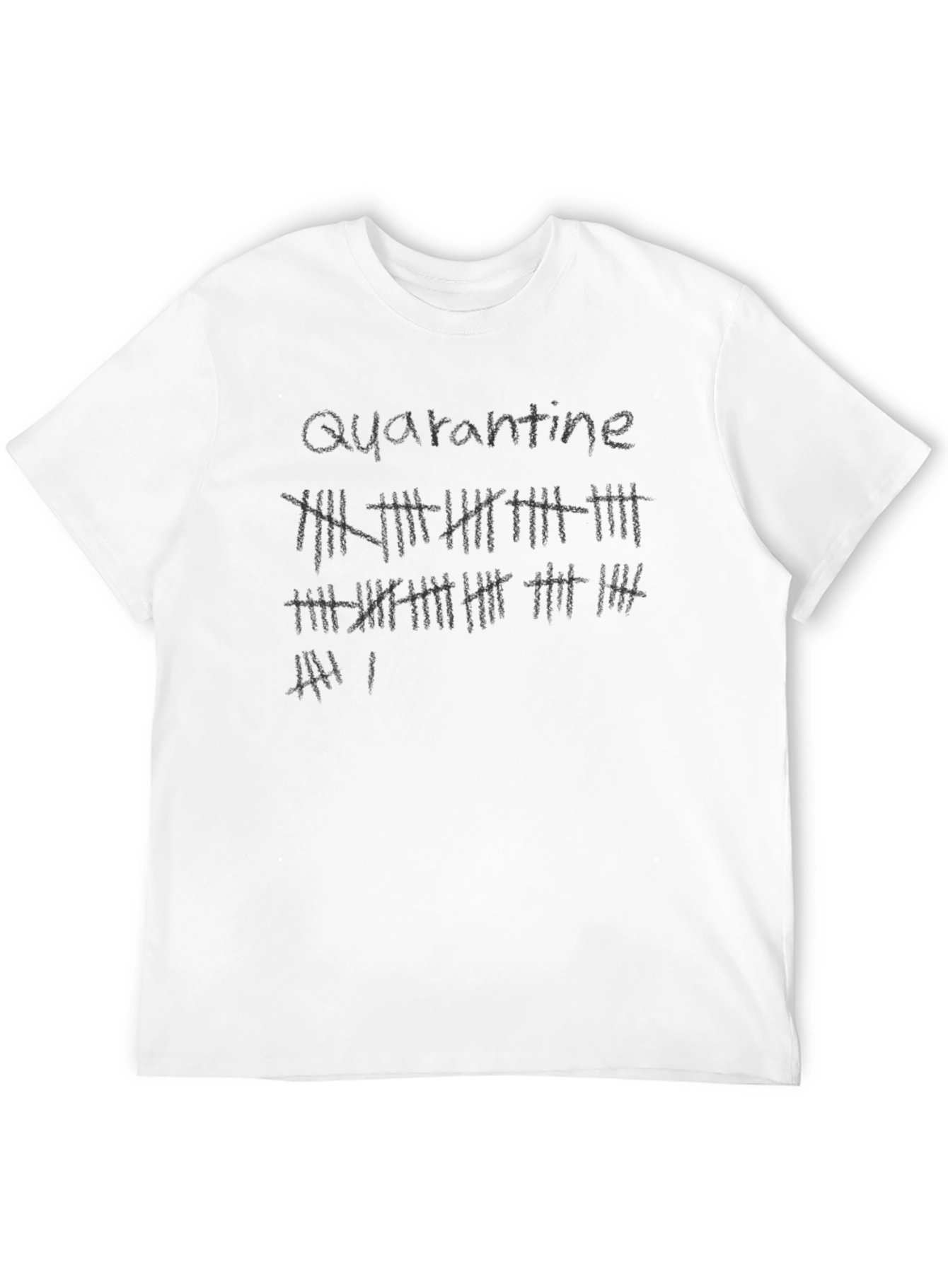 Quarantine Tally Marks Graphic Tee - Black