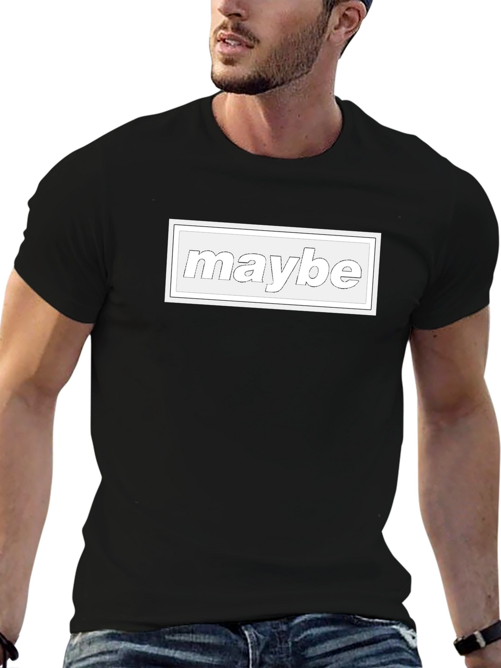 Maybe Graphic Tee - Casual Black T-Shirt