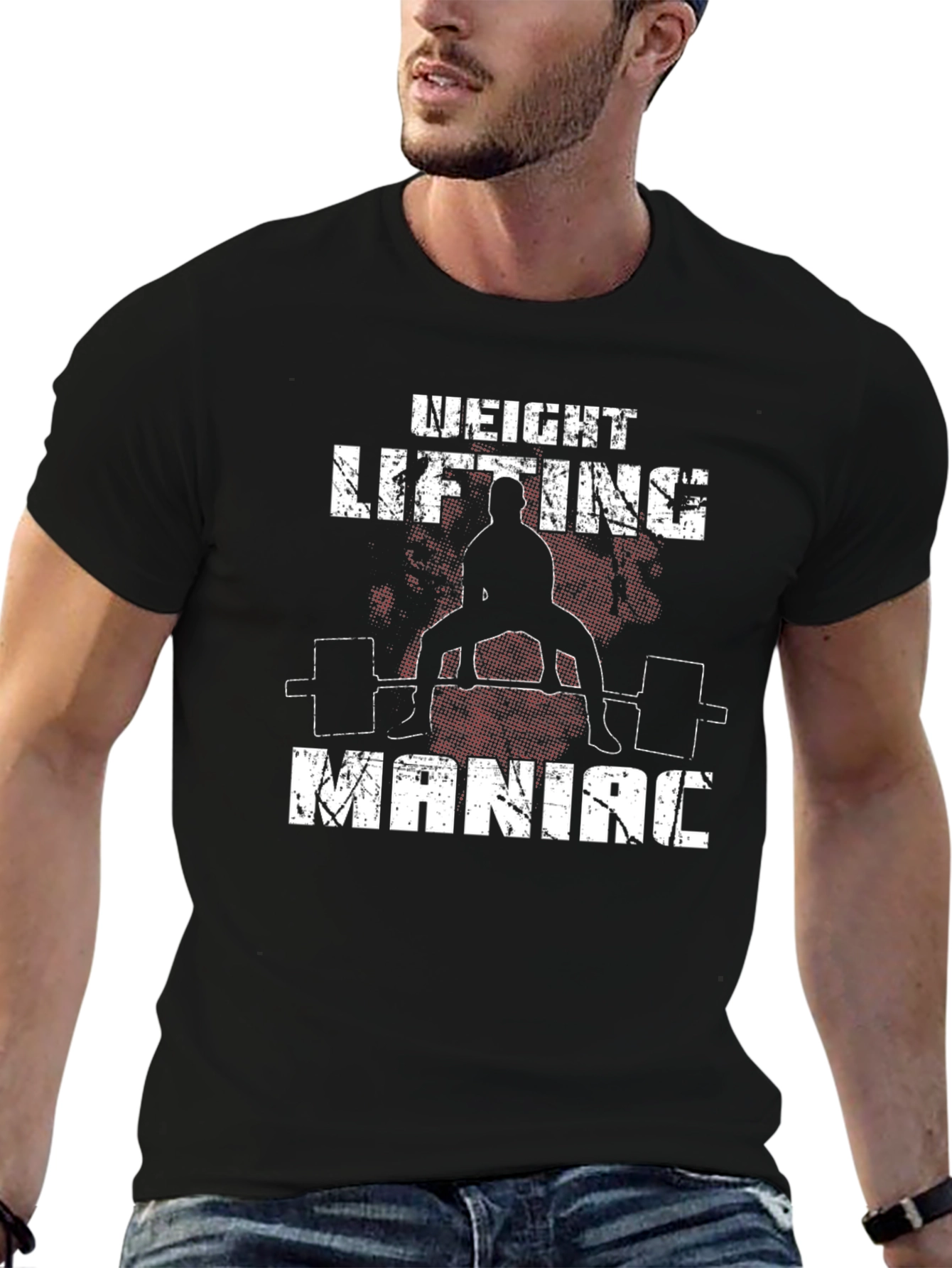 Weight Lifting Maniac Black T-Shirt