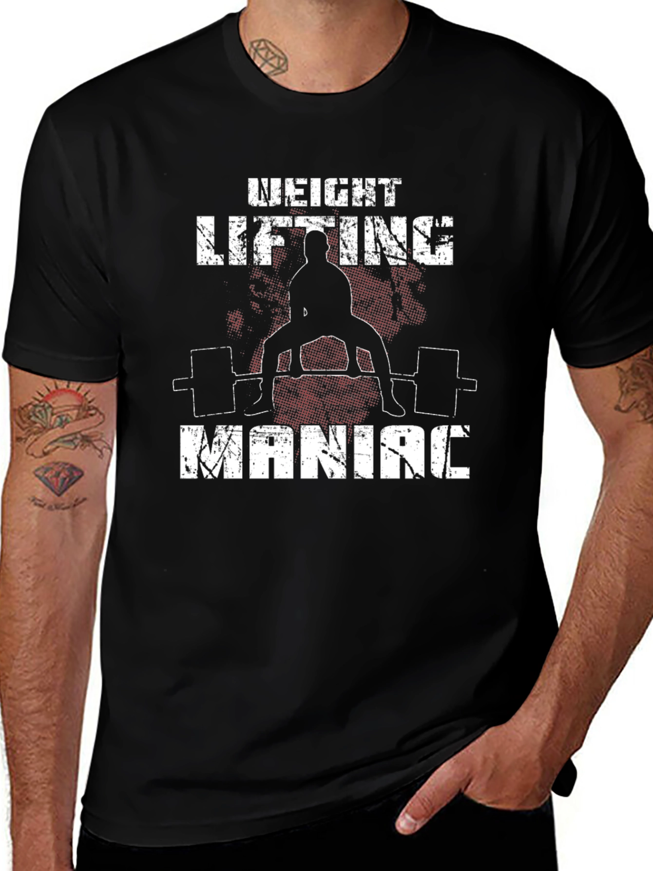 Weight Lifting Maniac Black T-Shirt