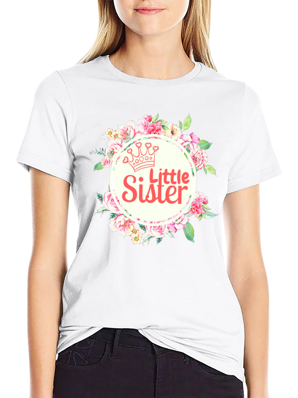 Little Sister Floral Crown T-Shirt