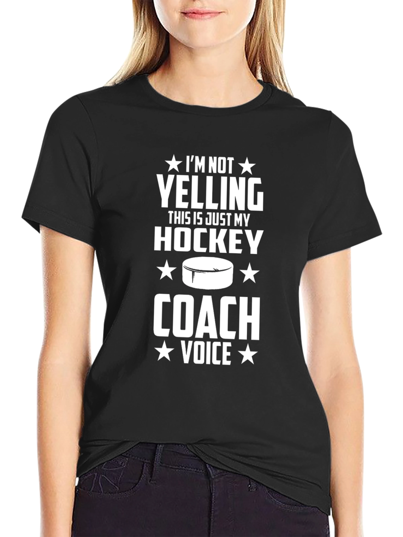 Funny Hockey Coach T-Shirt - Im Not Yelling!