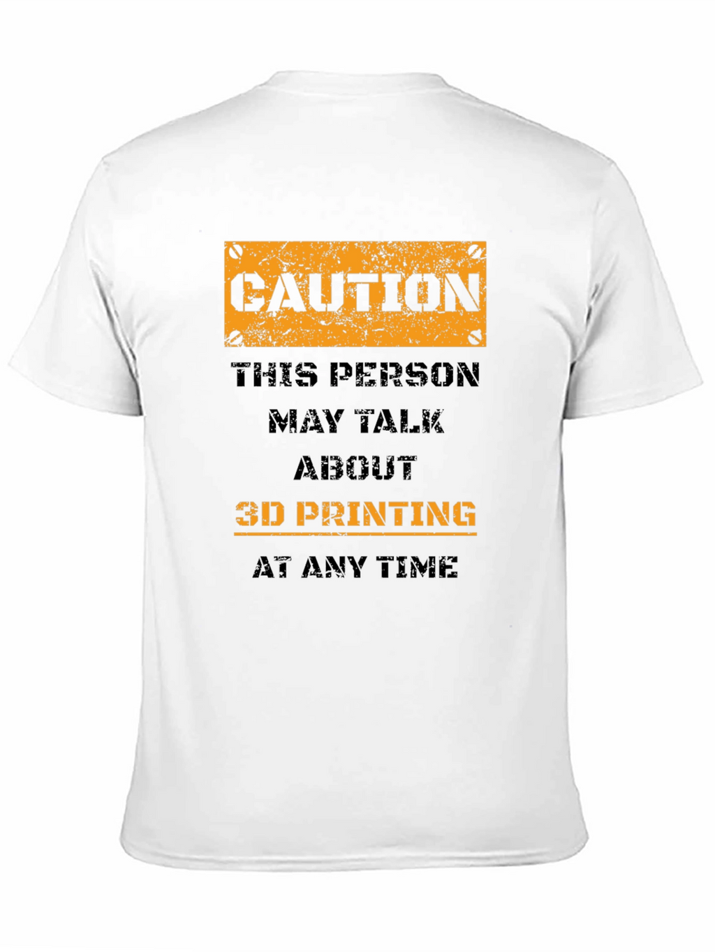Caution 3D Printing Black T-Shirt