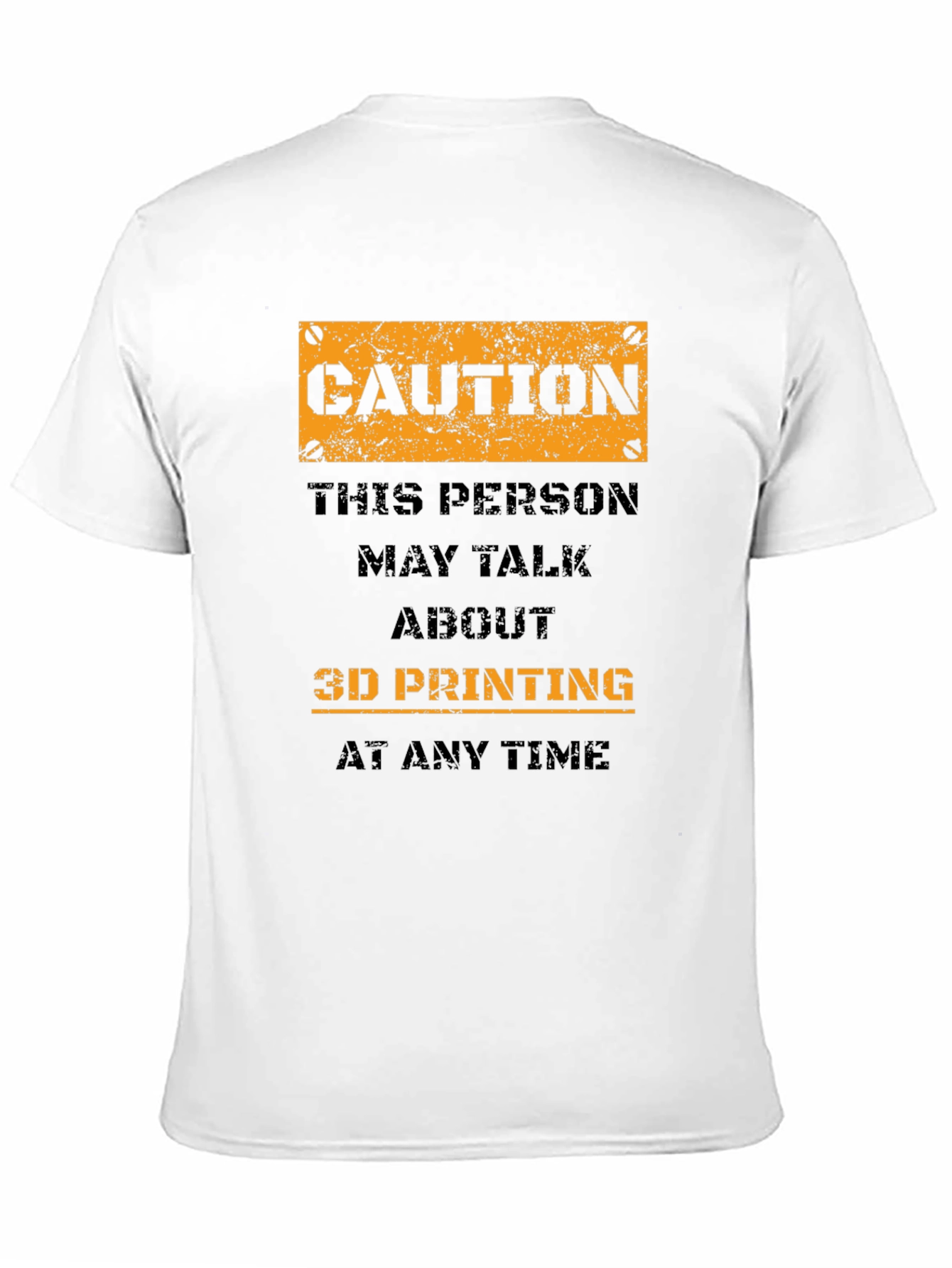 Caution 3D Printing Black T-Shirt
