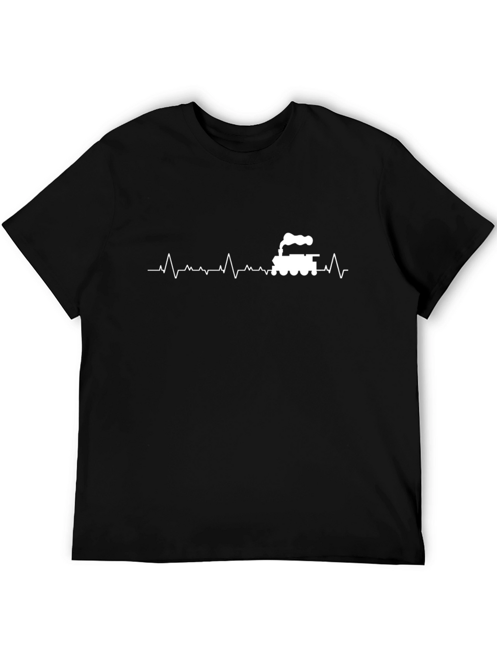Train Heartbeat Graphic Tee - Black Cotton T-Shirt