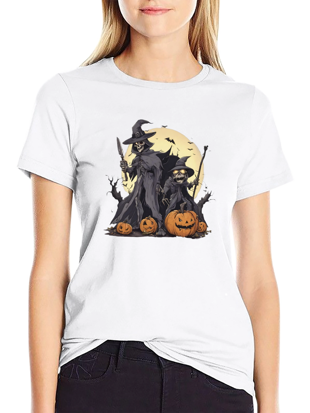 Halloween Skeleton Witch T-Shirt