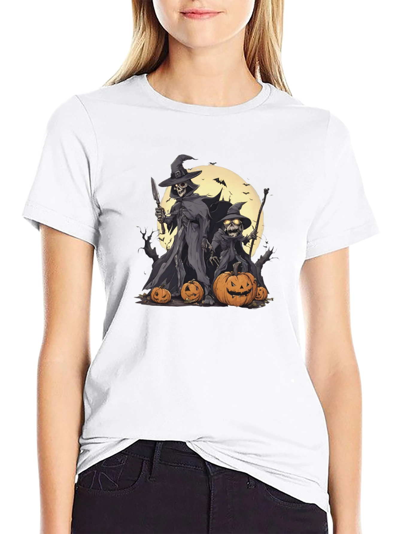 Halloween Skeleton Witch T-Shirt