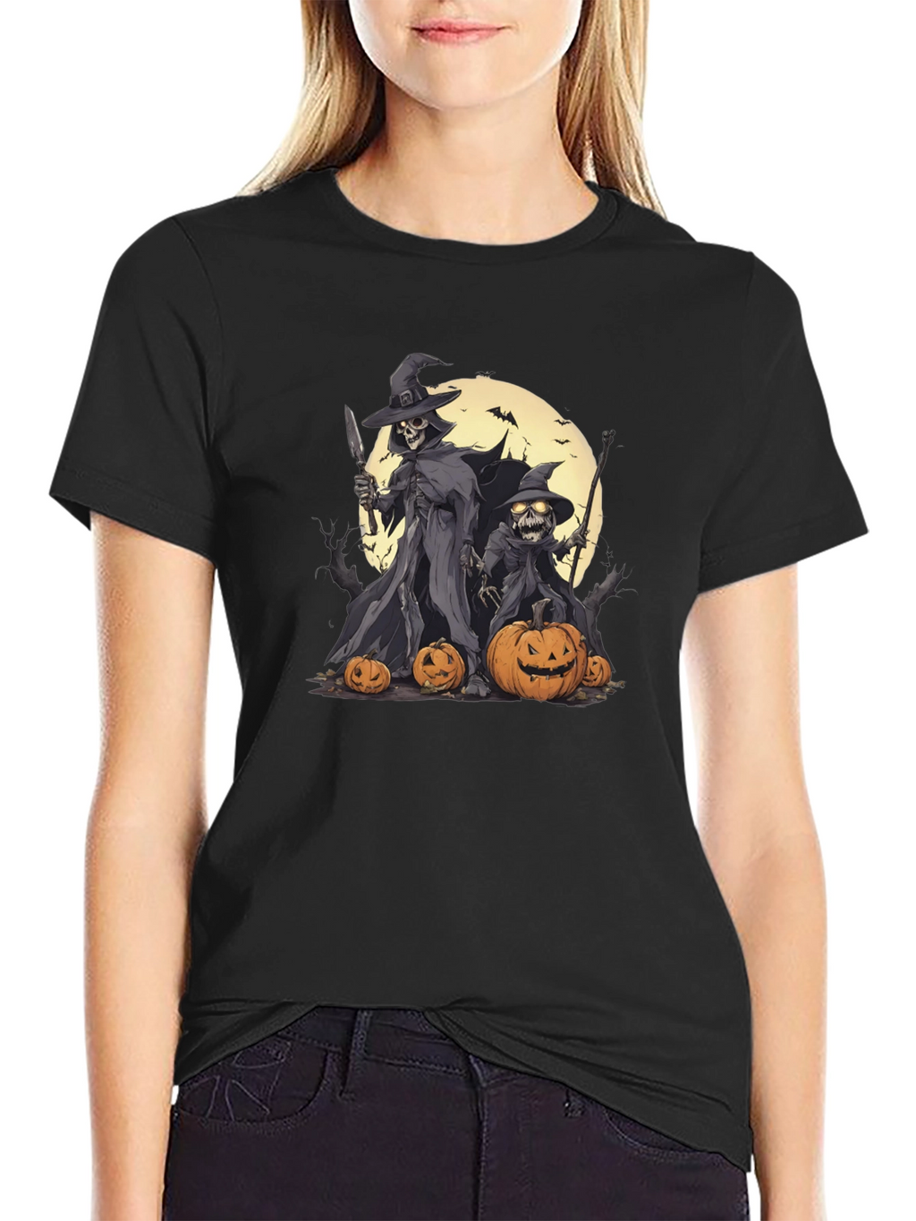 Halloween Skeleton Witch T-Shirt