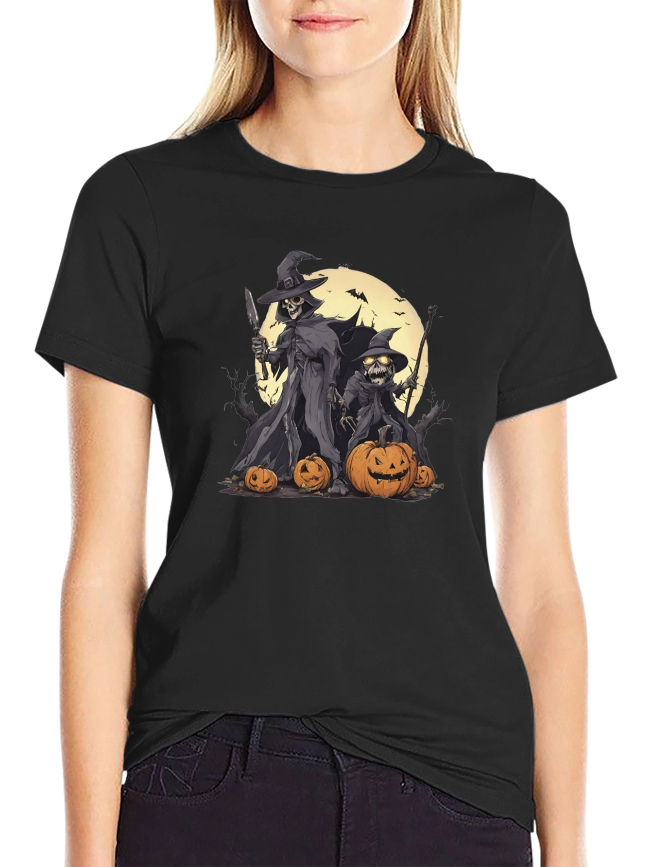 Halloween Skeleton Witch T-Shirt