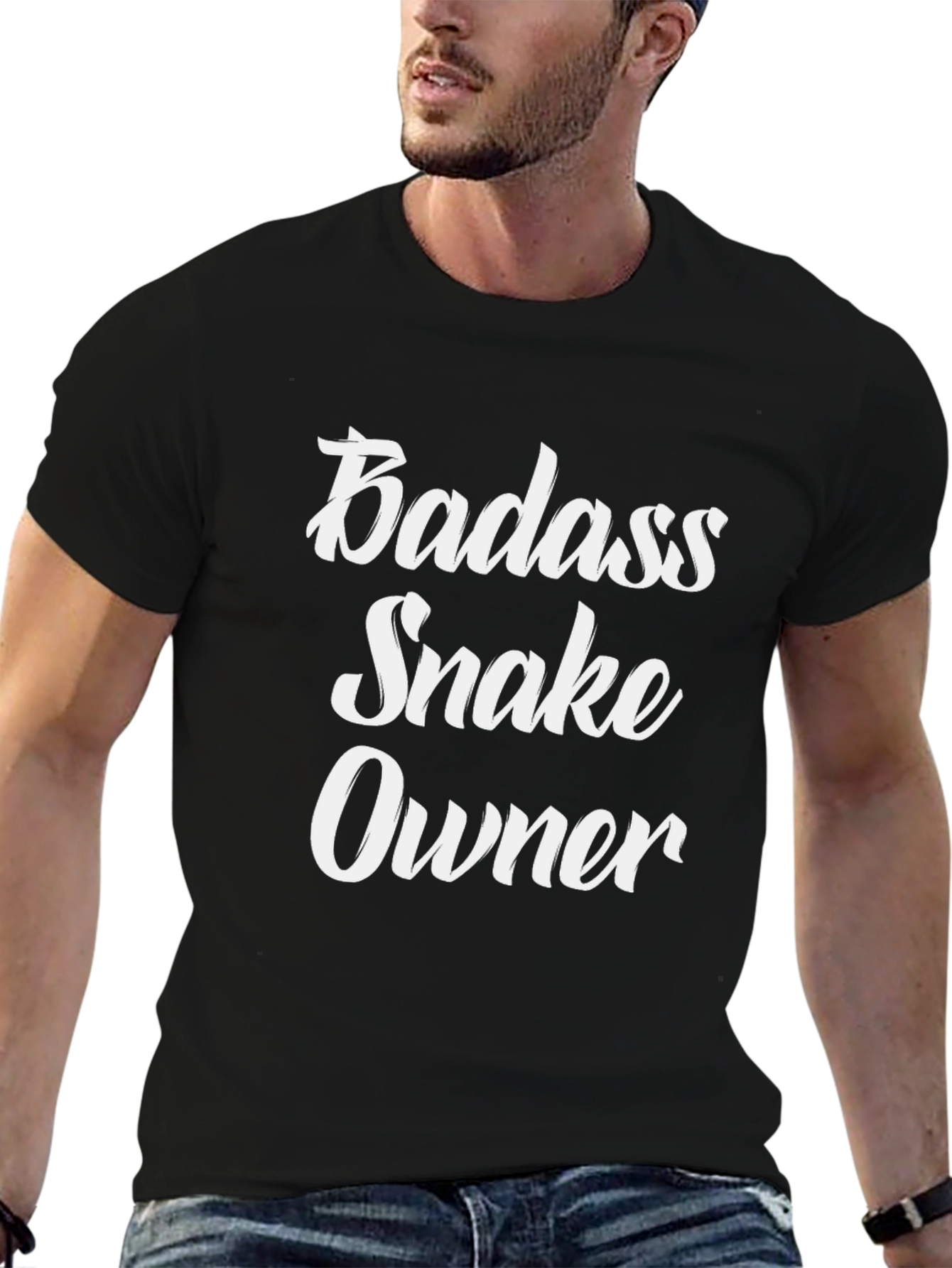 Badass Snake Owner Graphic Tee - Black