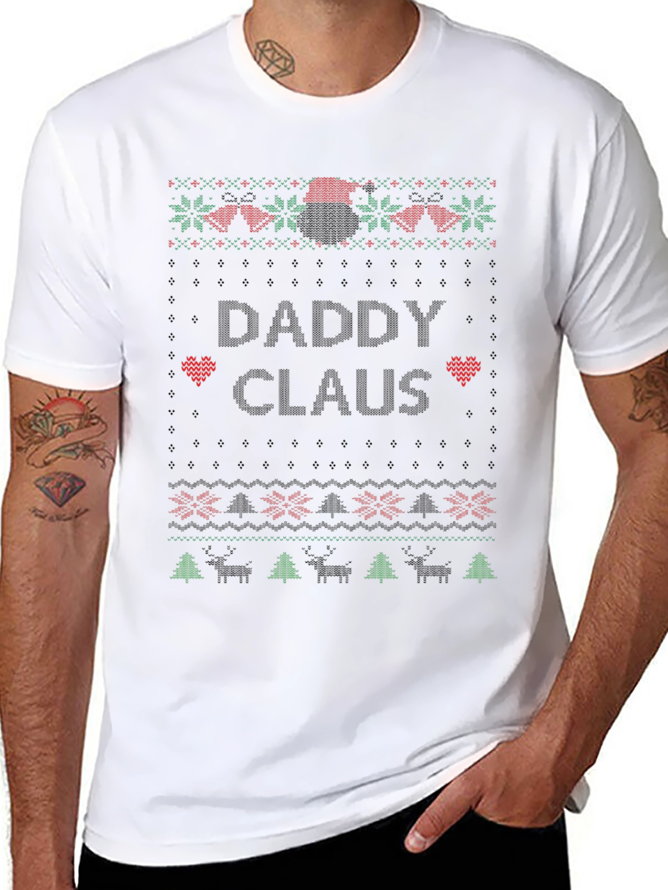 Daddy Claus Ugly Christmas Sweater Style T-Shirt