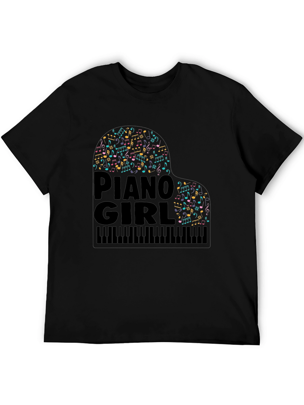 Piano Girl Music Notes T-Shirt