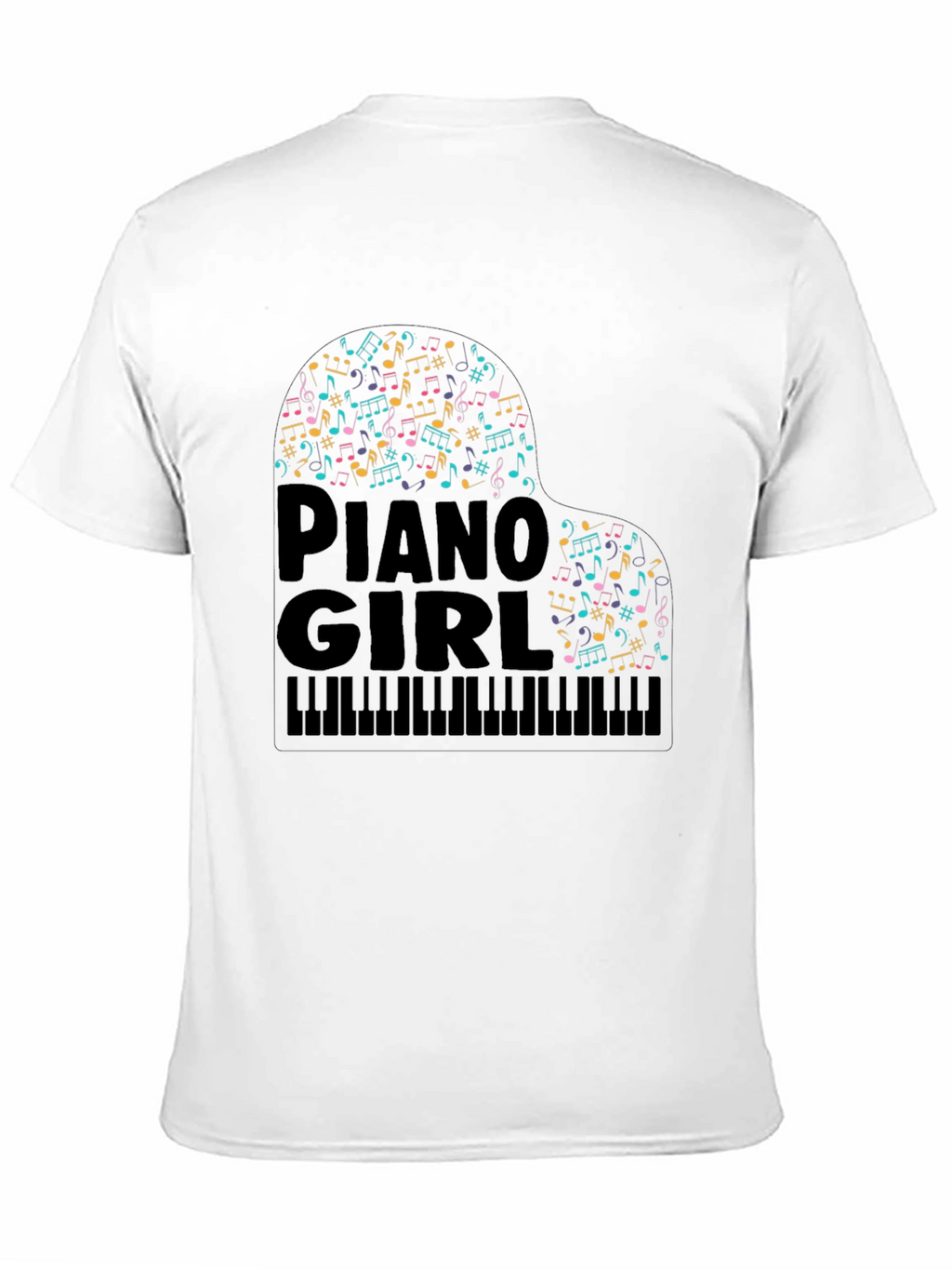 Piano Girl Music Notes T-Shirt