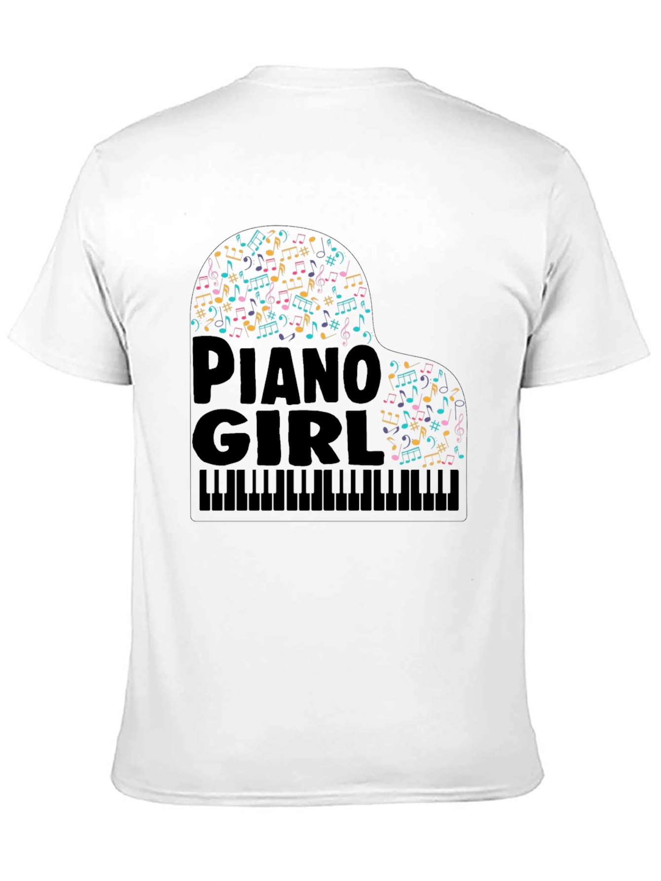 Piano Girl Music Notes T-Shirt