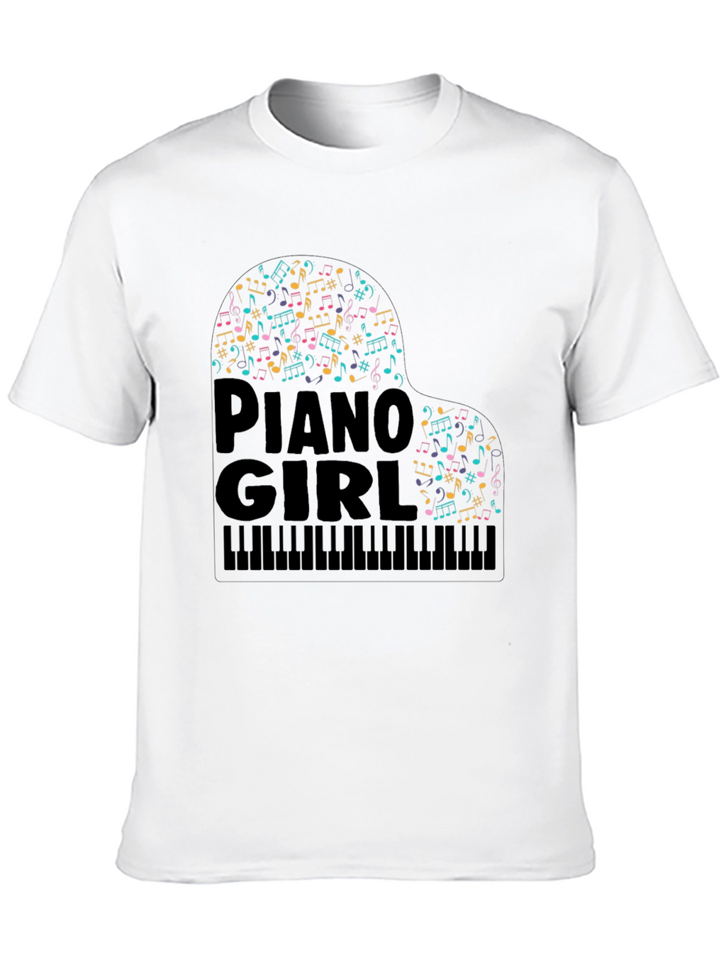 Piano Girl Music Notes T-Shirt