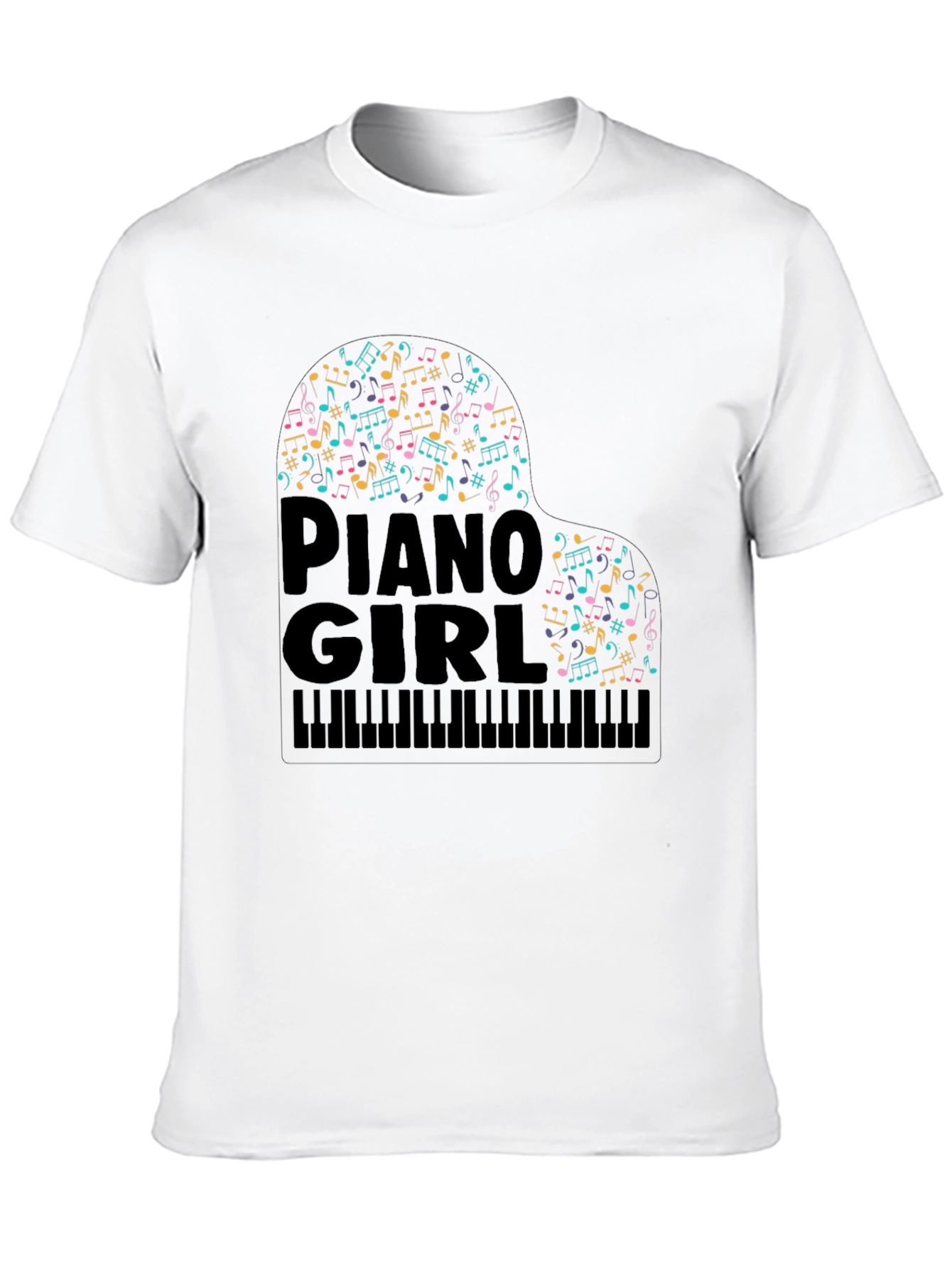 Piano Girl Music Notes T-Shirt