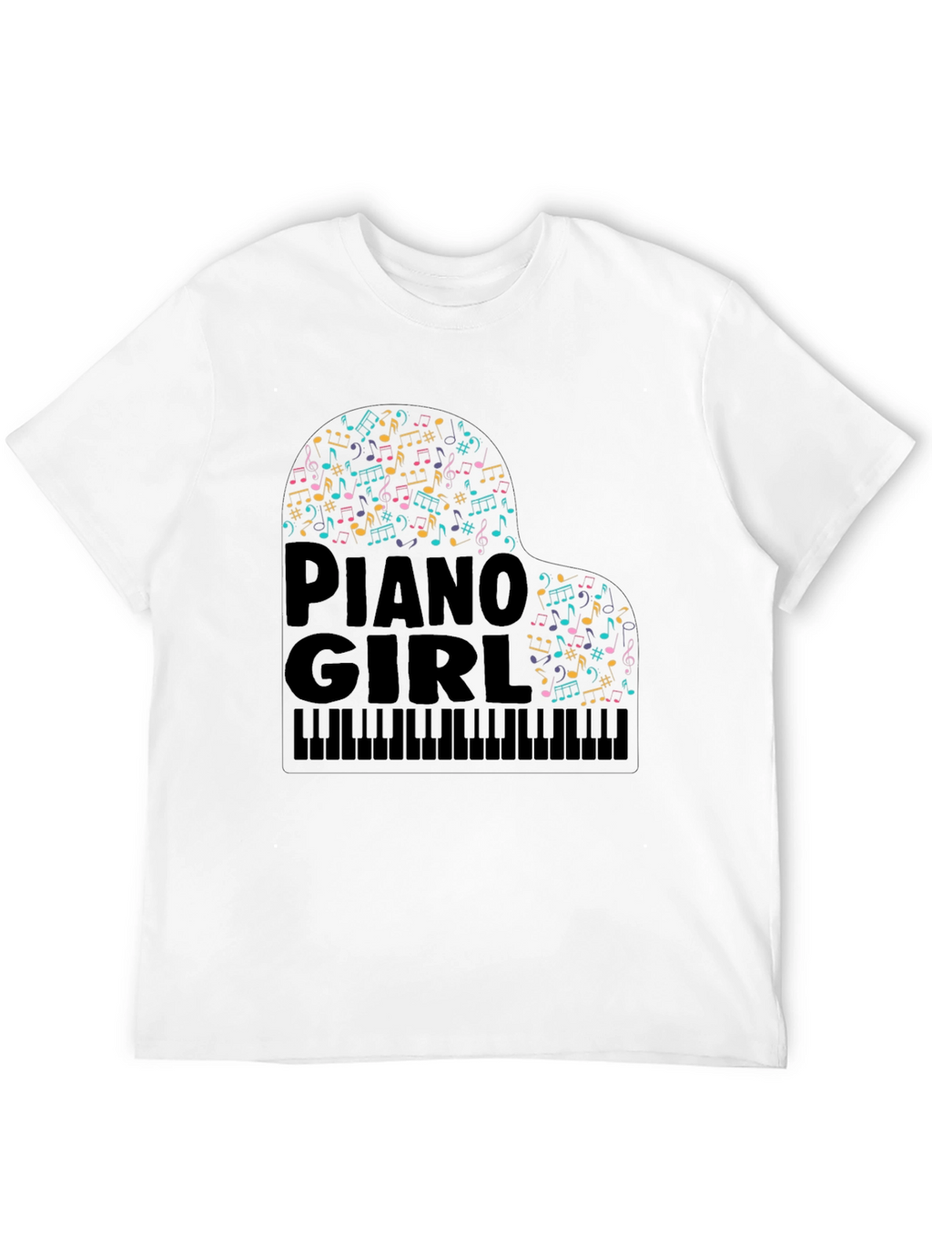 Piano Girl Music Notes T-Shirt