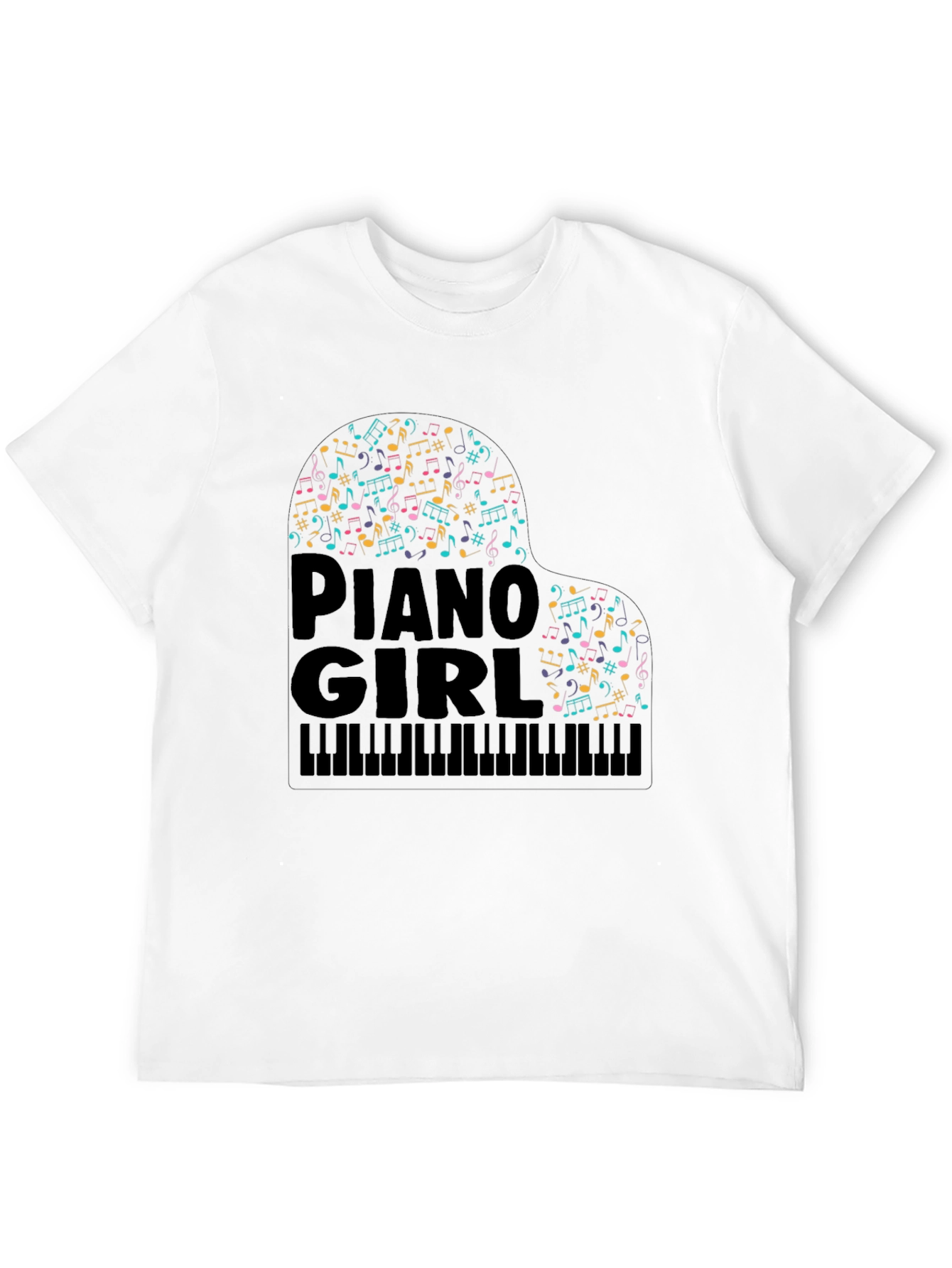 Piano Girl Music Notes T-Shirt
