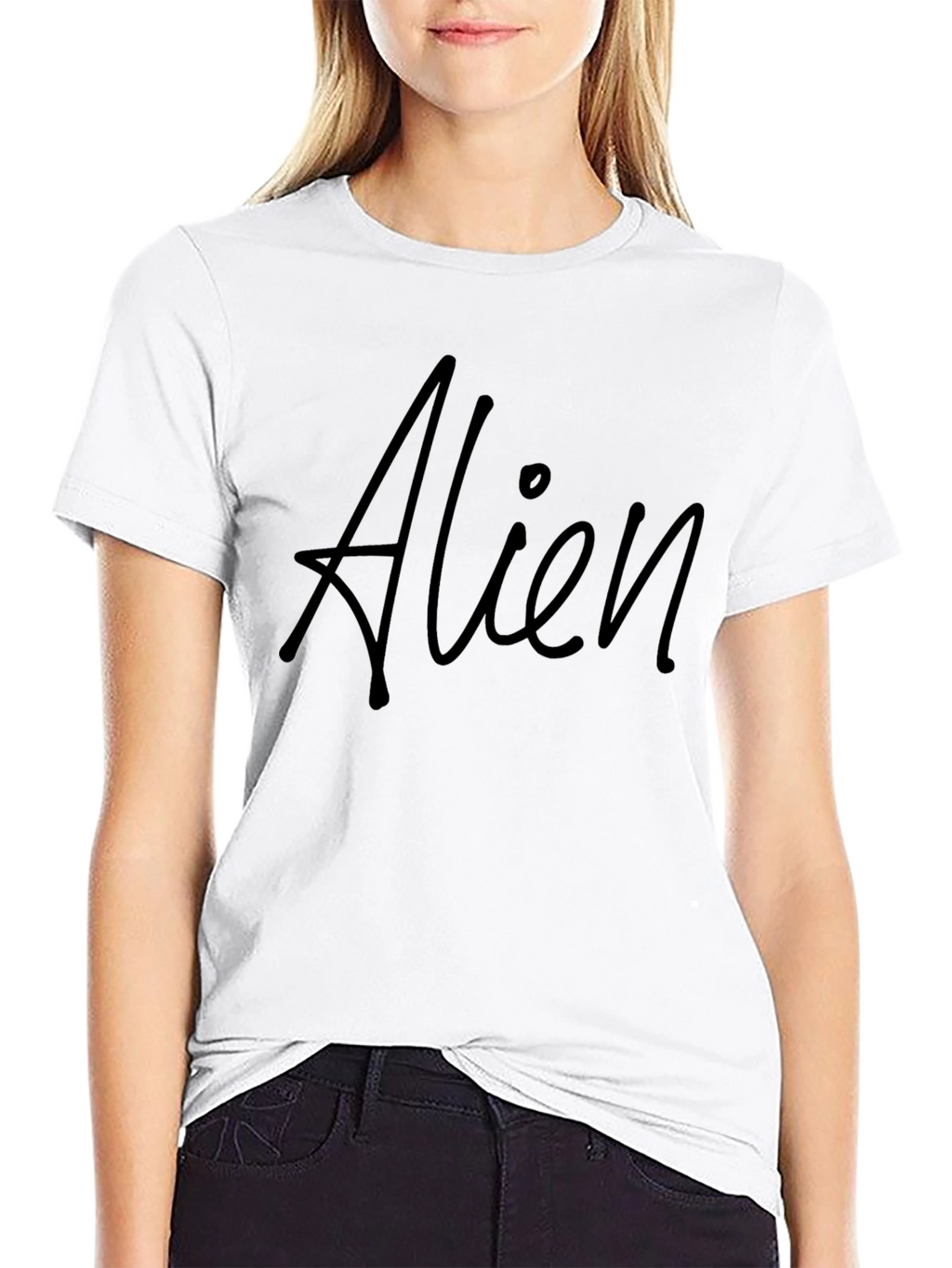 Alien Graphic Print Mens Black T-Shirt