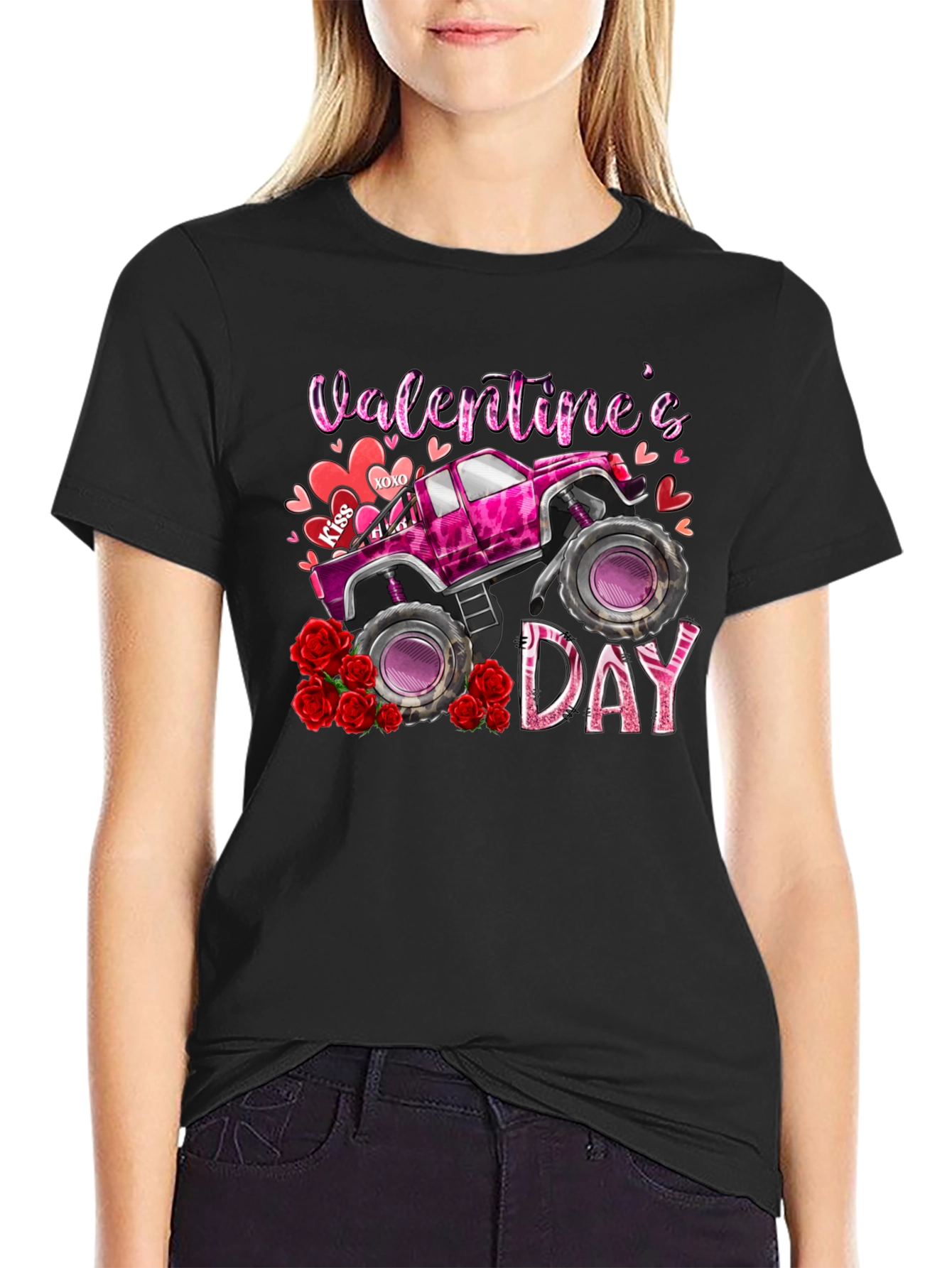 Valentines Day Monster Truck T-Shirt