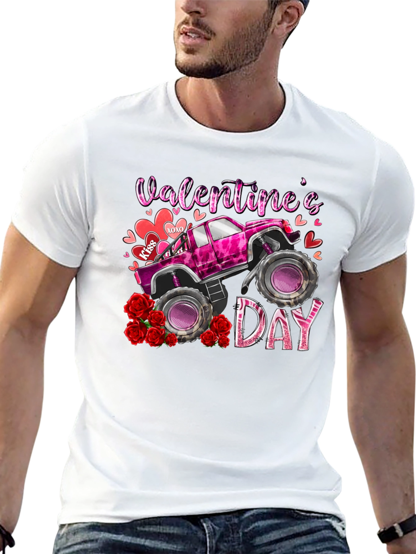 Valentines Day Monster Truck T-Shirt