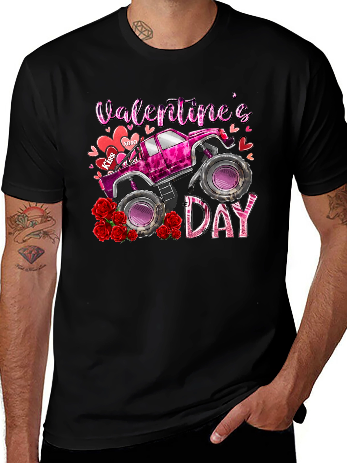 Valentines Day Monster Truck T-Shirt