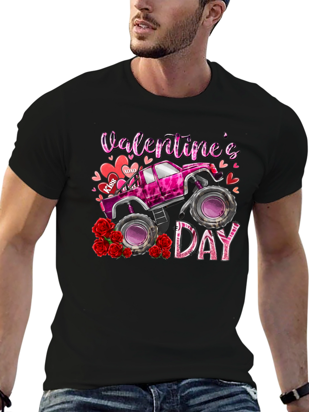 Valentines Day Monster Truck T-Shirt