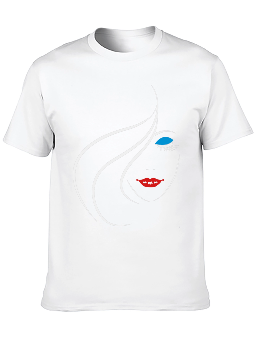 Black Graphic Tee - Minimalist Face Design