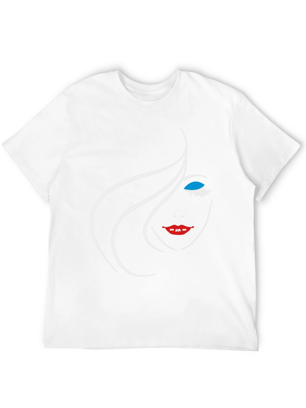 Black Graphic Tee - Minimalist Face Design